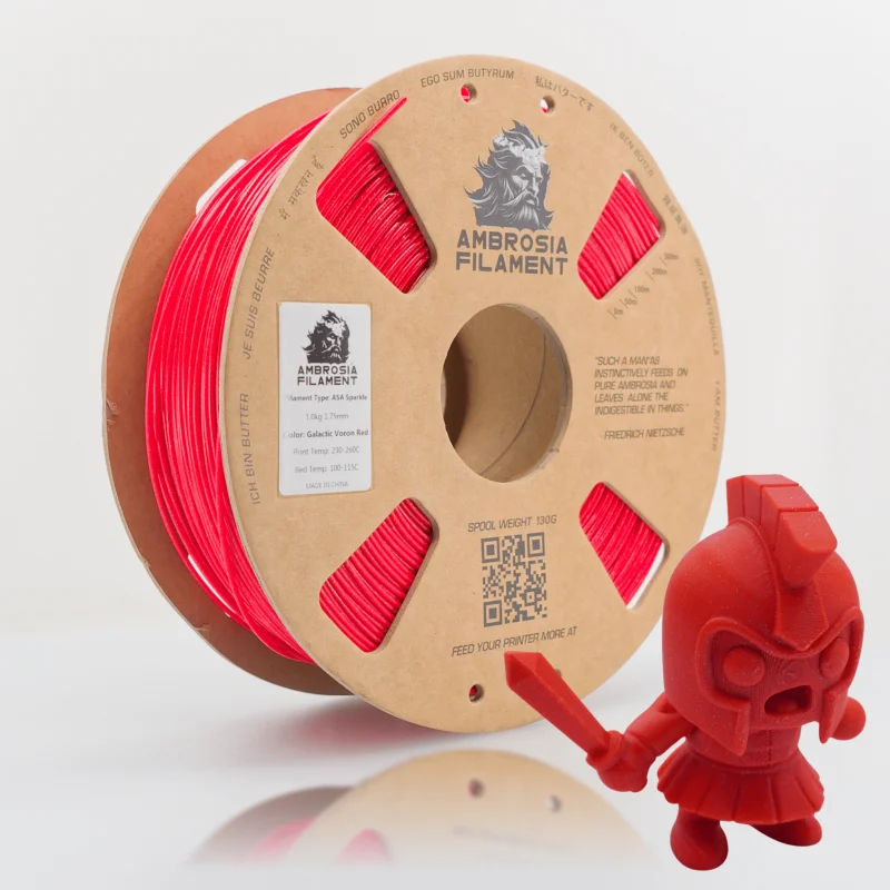 AMBROSIA ASA Galactic Filament of the Gods (Glitter / Sparkle) – 1KG Bambu AMS Friendly Cardboard Spools Premium 3D Printing Filament Galactic Black
