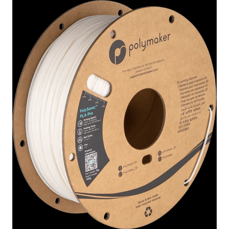 Polymaker PLA PRO PolySonic High Speed Printing Filament 1KG 1.75mm Black (HEX Code – 080A0D