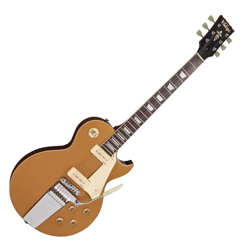 Vintage V100 Midge Ure Signature Electric Guitar ~ Gold Top
