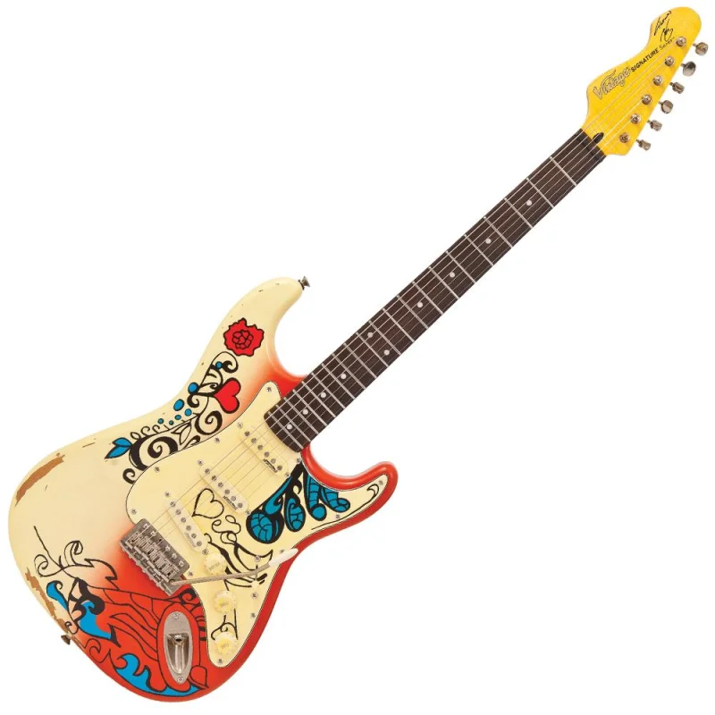 Vintage V6 Thomas Blug Signature Electric Guitar ~ ‘Summer of love’