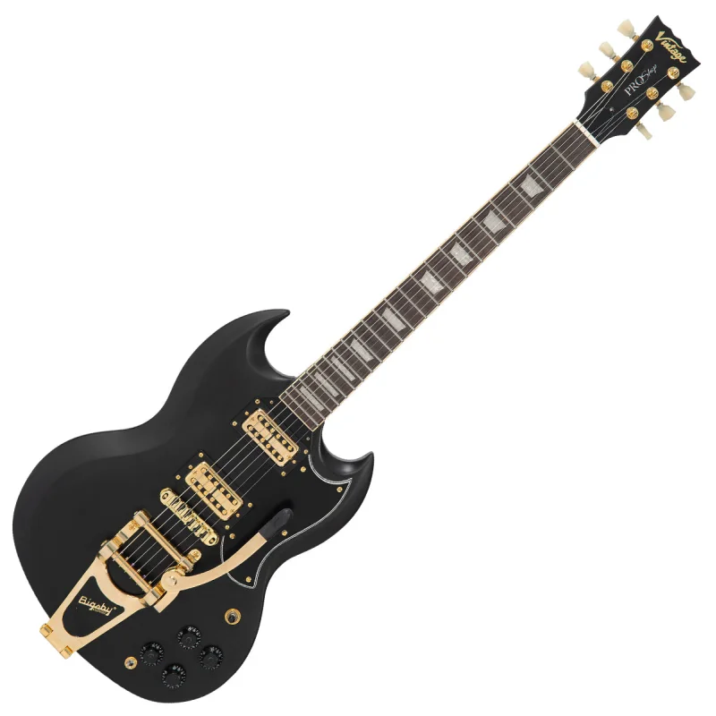 Vintage VS6 ProShop Custom-Build ~ Matte Black Bigsby