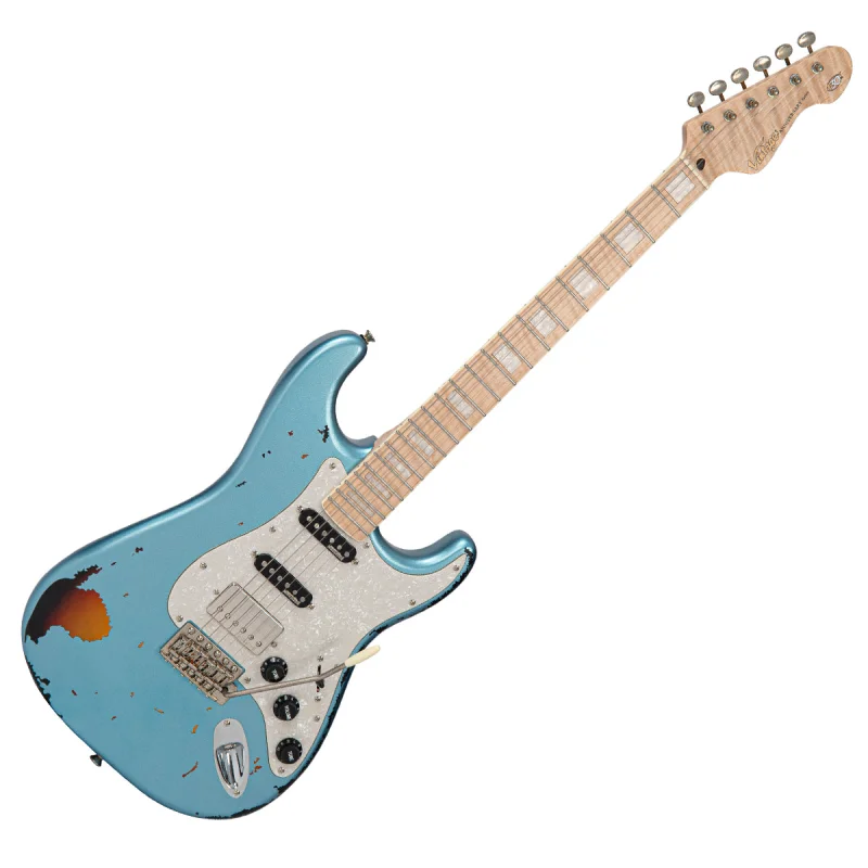 Vintage 30th Anniversary V6 Electric Guitar ~ Gun Hill Blue
