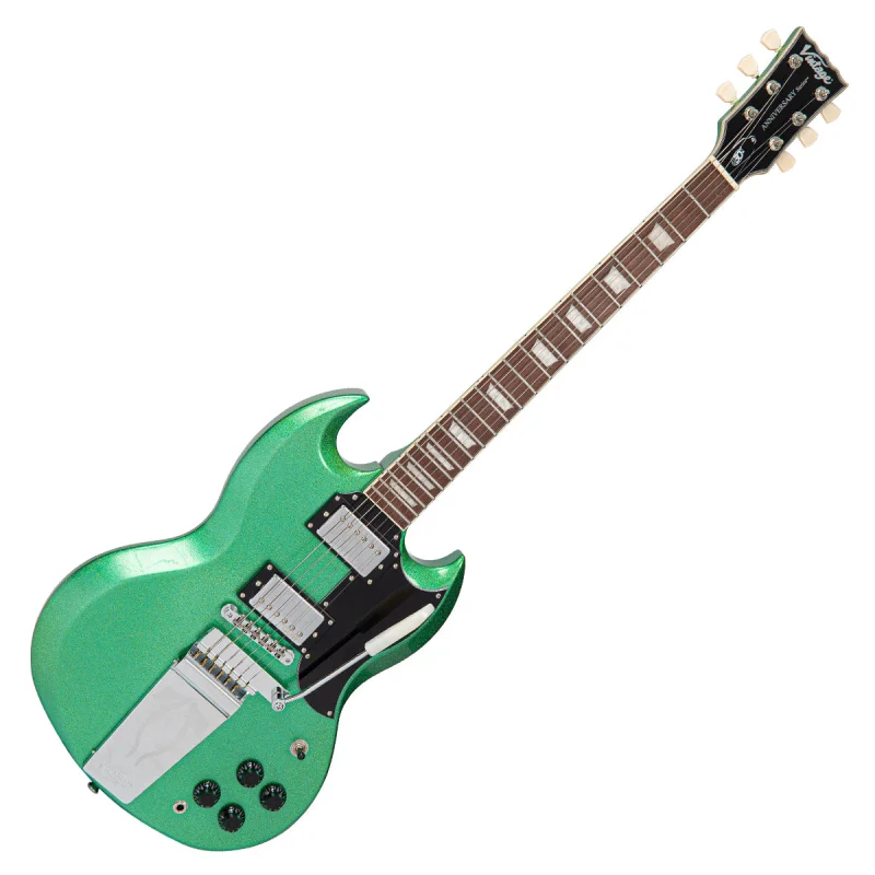 Vintage 30th Anniversary VS6 Electric Guitar with Vintage Style Vibrato ~ Green Metalflake