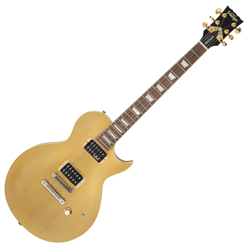 Vintage V100 ProShop Custom-Build Electric Guitar ~ Weight Released Gold Top