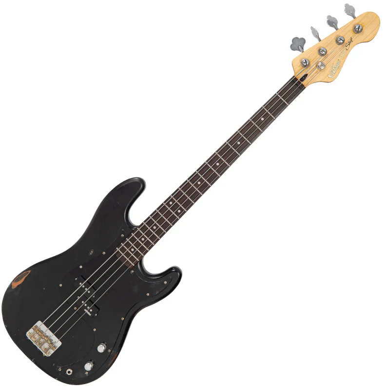 Vintage V4 ProShop Custom-Build Bass ~ Medium Distressed Matte Black