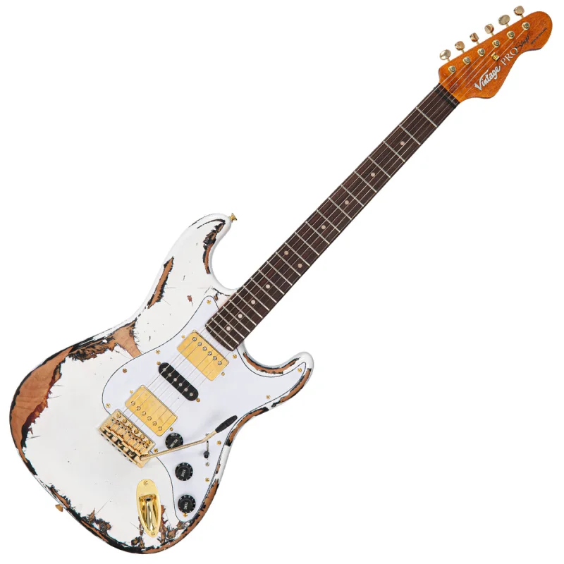Vintage V6 ProShop Custom-Build ~ Distressed White Over Sunburst Gloss HSH