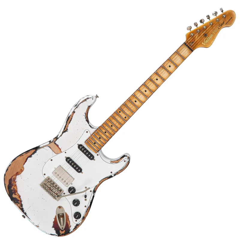 Vintage V6 ProShop Custom-Build ~ Distressed White Over Sunburst Gloss