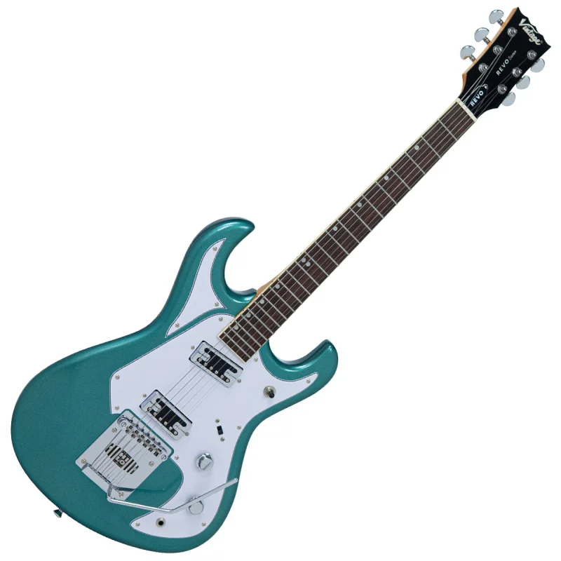 Vintage REVO Series Waverider Electric Guitar ~ Sherwood Green