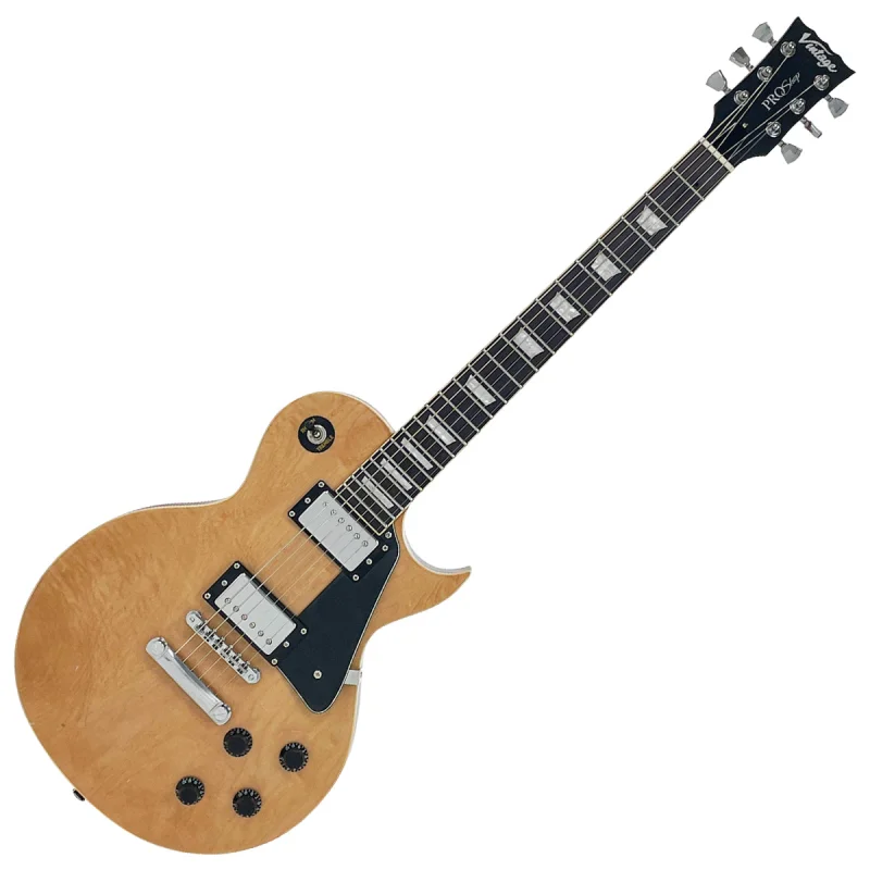 Vintage V100 Custom-Build Electric Guitar ~ Light Distressed Natural Matte