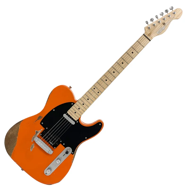 Vintage V52 ProShop Unique Electric Guitar ~ Distressed Orange