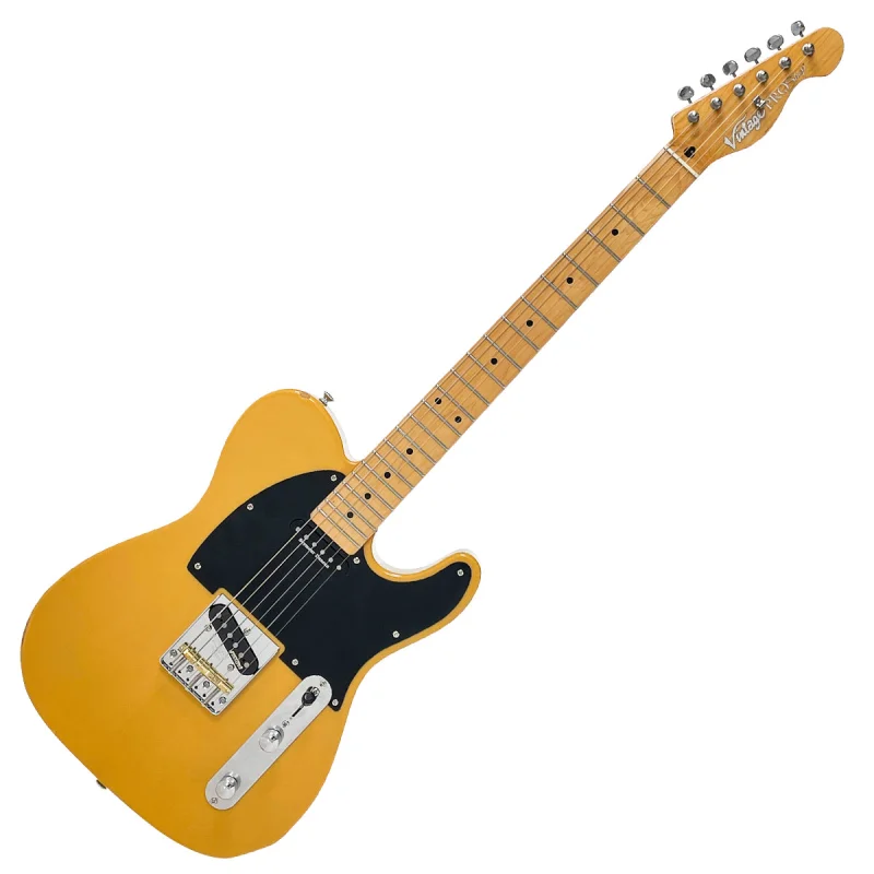Vintage V52 ProShop Unique Electric Guitar ~ Light Distressed Butterscotch