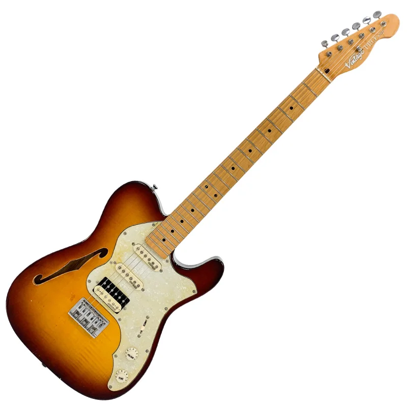 Vintage V72 ProShop Unique Electric Guitar ~ Distressed Gloss Sunburst